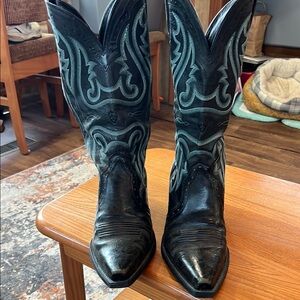 Ariat Black and Green Heeled Boots